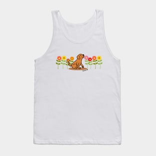 Fox Red Labrador and Flowers Tank Top